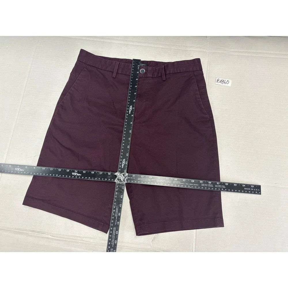 Banana‎ Republic Emerson Shorts Mens 32 Burgundy Maroon Chino Stretch Flat Front